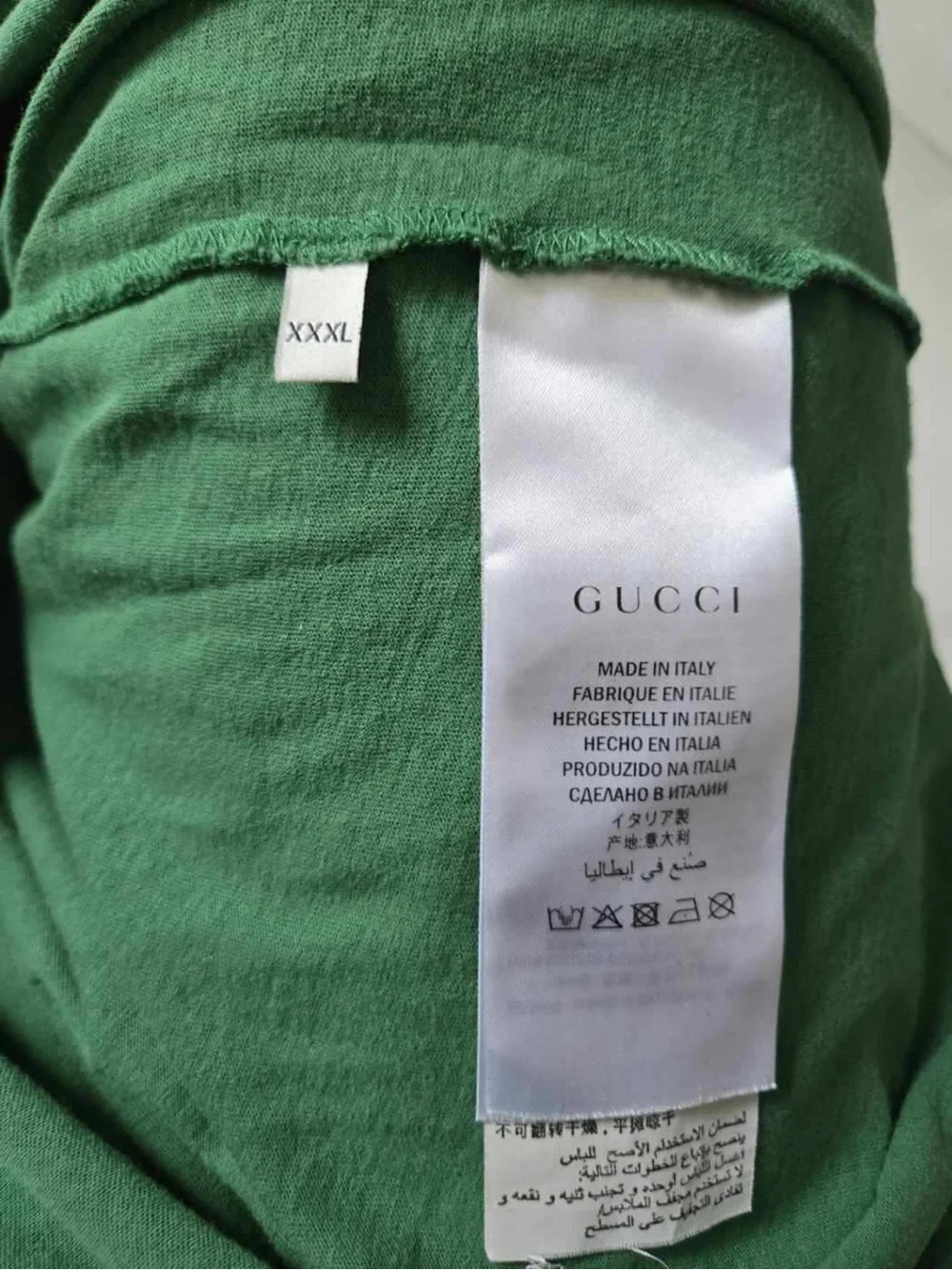 Gucci Green Crewneck T-Shirt with White Logo